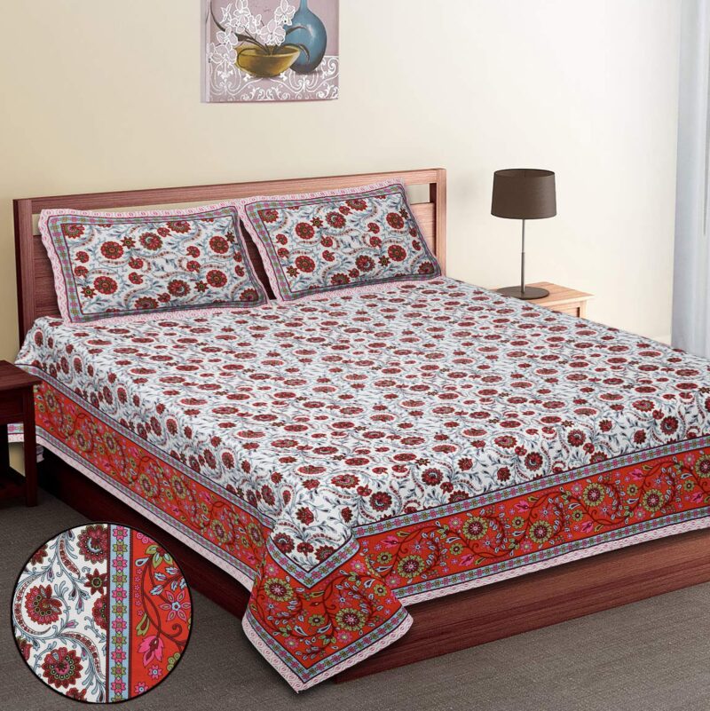 Jaipuri Double Bedsheet Utsav Print