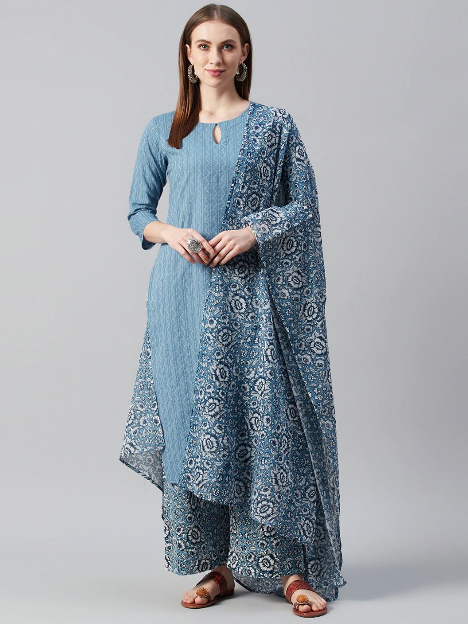 Jaipuri Print Women's And Girl's Cotton Straight Kurti With Pant And  Dupatta Set at Rs 1299.00 | Kurti Pant Set | ID: 26037108112