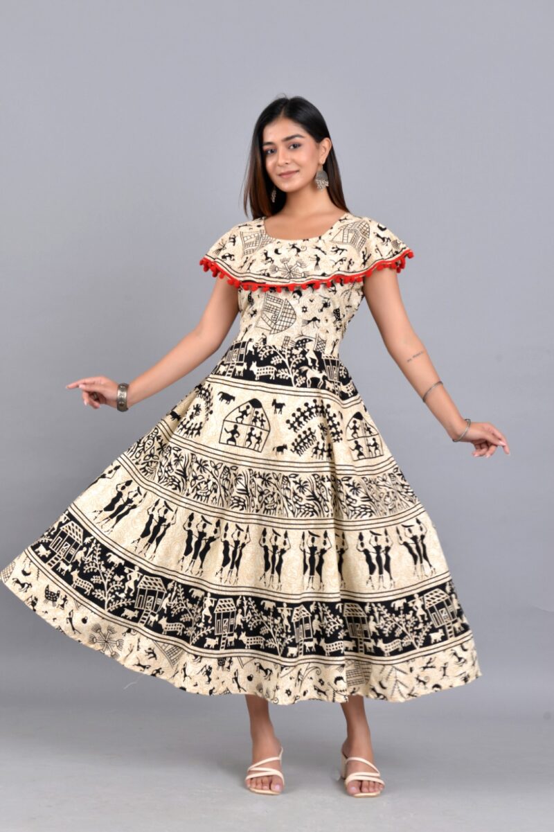 Black Cotton Jaipuri Skirt