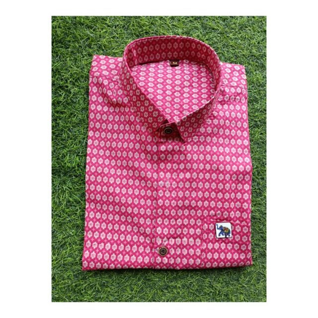 Pink Sanganeri Block Print Shirt